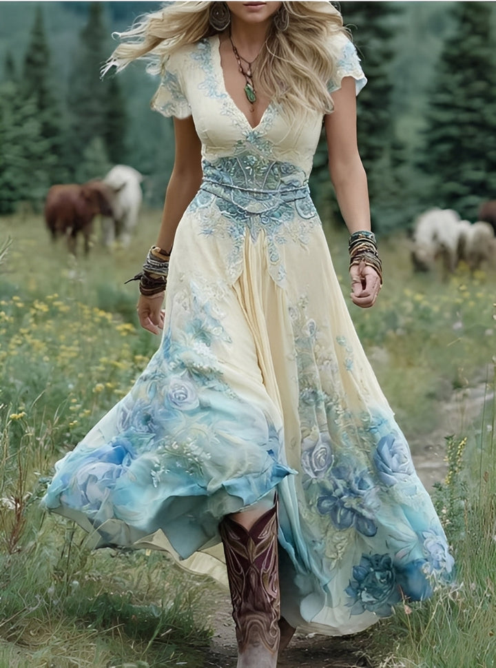 Erica - Stilvolles Maxikleid für Damen mit Blumendesign
