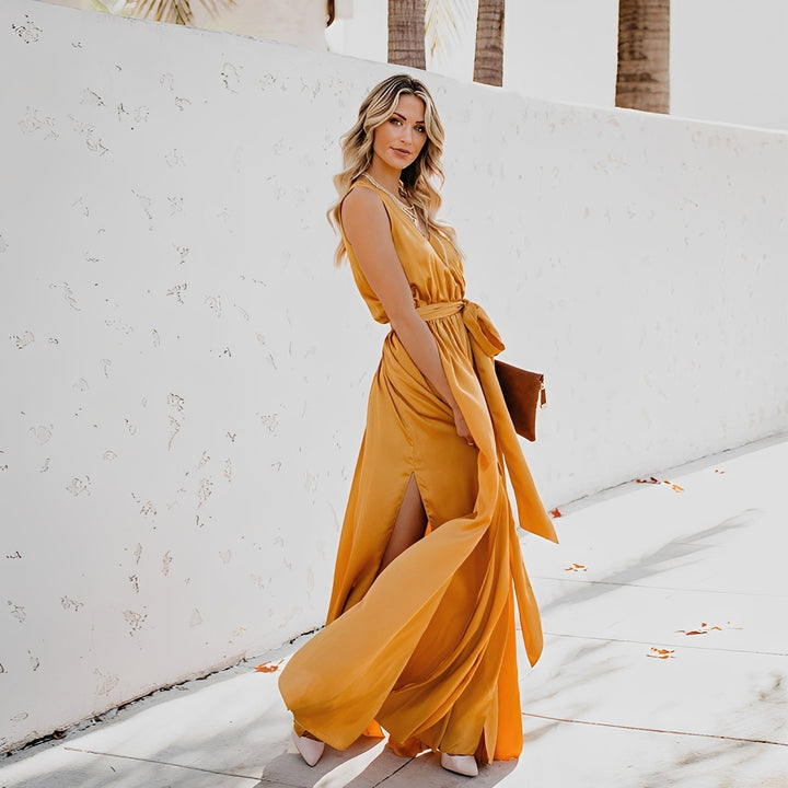 Jamie - Schickes Damen-Maxikleid mit Seitenschlitz
