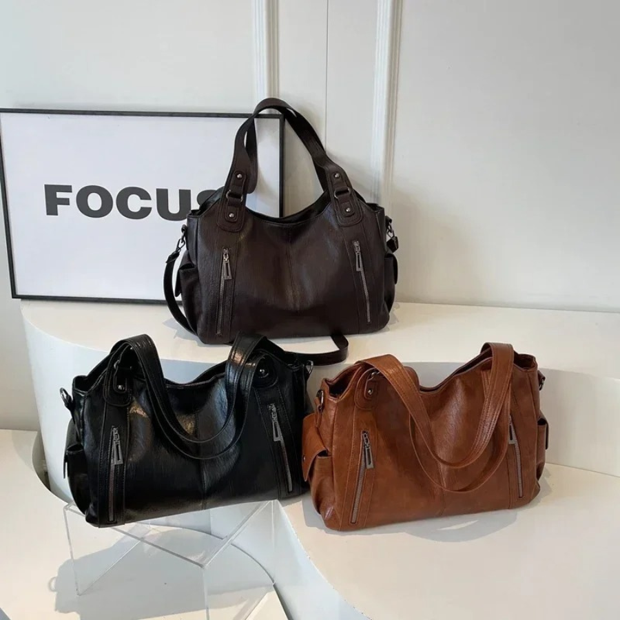 Damen Stilvolles Schultertasche mit Reißverschluss