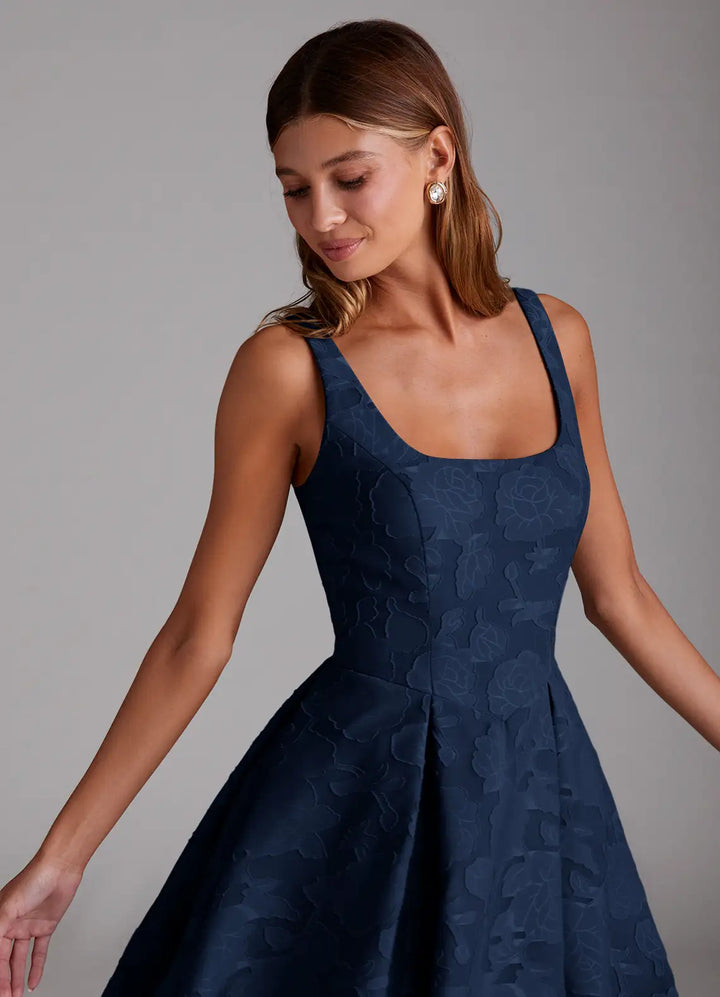 Brautjungfernkleid Midi Devoré Floral