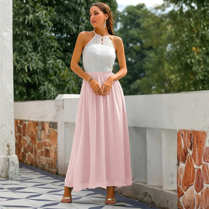 Franziska | Damen Hochzeitsgast Neckholder Maxikleid