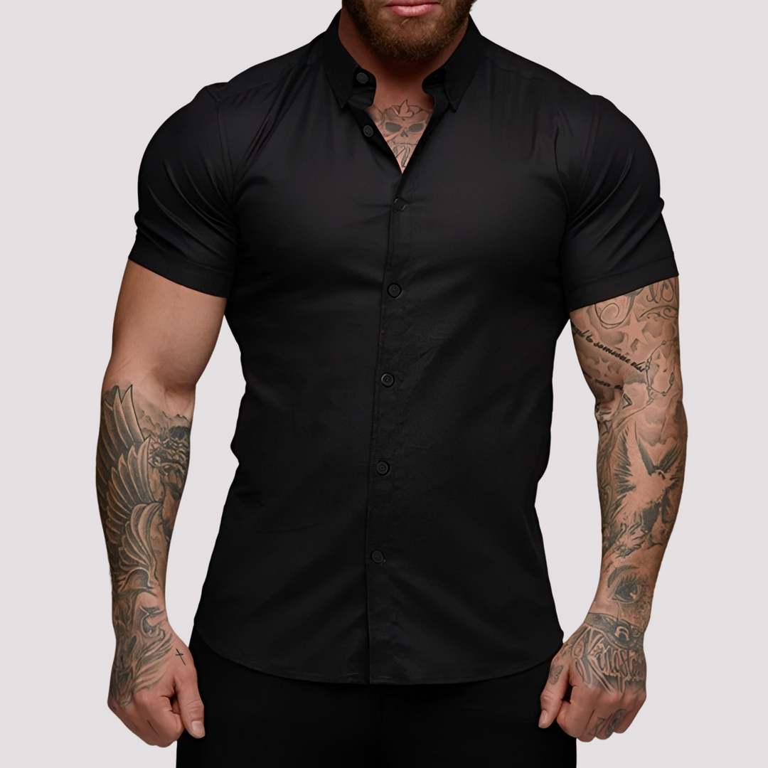 Oscar - Slim-Fit Kurzarm-Herrenhemd