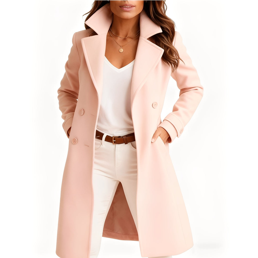 Camille - Eleganter Mantel mit Einreiher-Design und Taschen für Damen