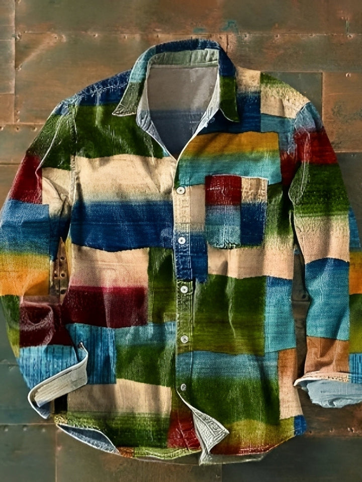 Charles – Herren-Langarmhemd – Farbintensiv und Retro