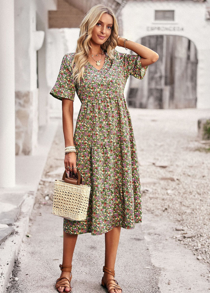 Karly - Bequemes Midikleid mit Blumenmuster für Damen