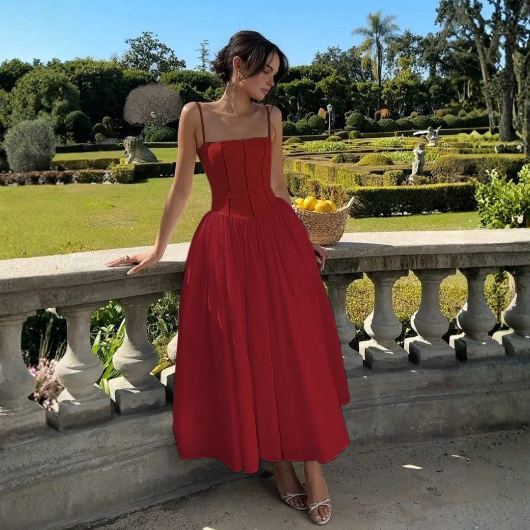 Veronika | Damen Hochzeitsgast Elegantes Korsett Midikleid