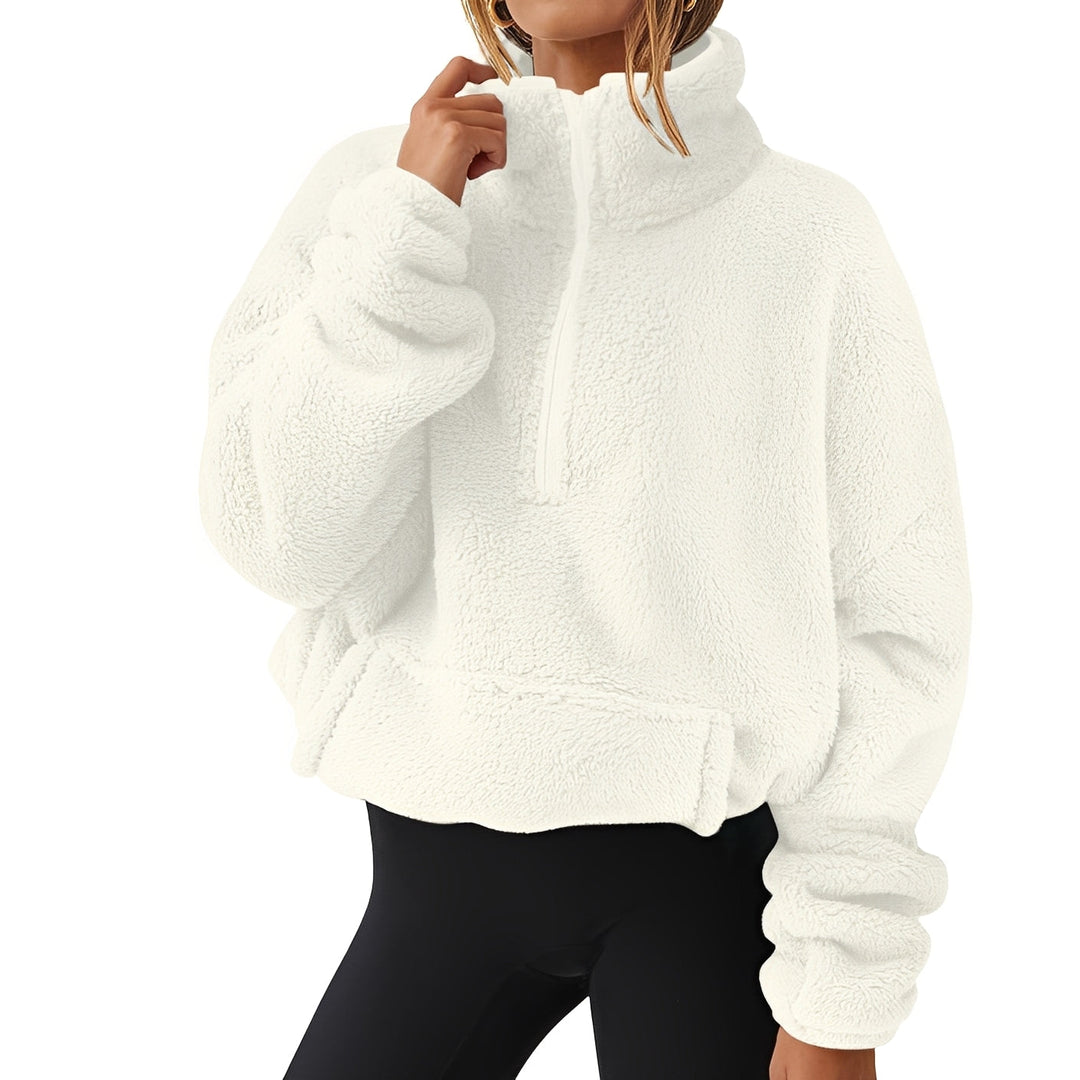 Tiffany - Warmer Samtpullover mit halbem Reißverschluss für Damen