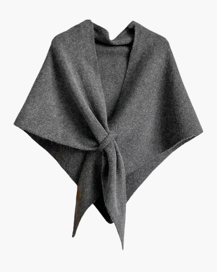 Überwurf Poncho aus Wolle mit Bindung vorne