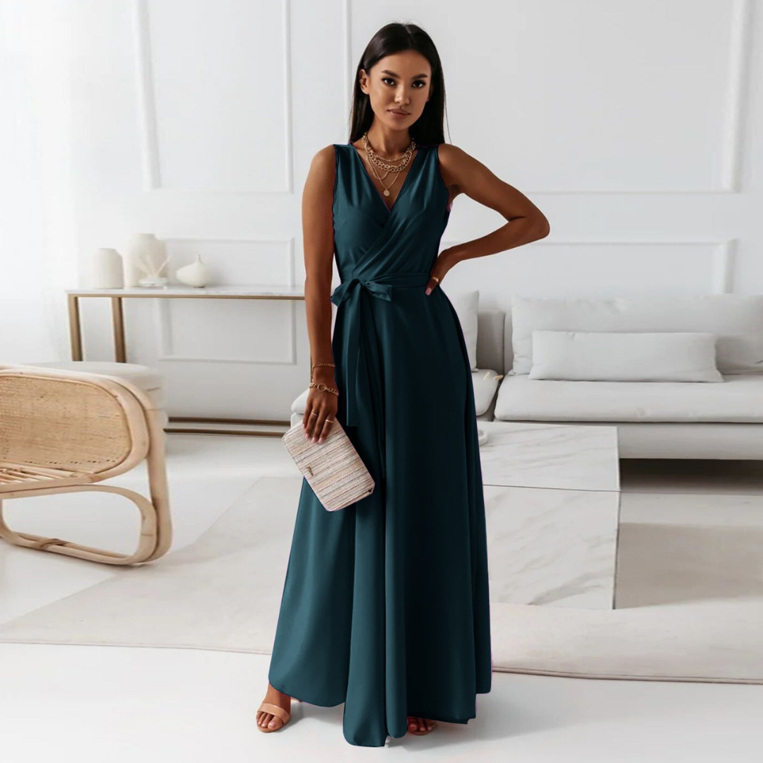 Viviane | Damen Hochzeitsgast Elegantes Wickel Maxikleid