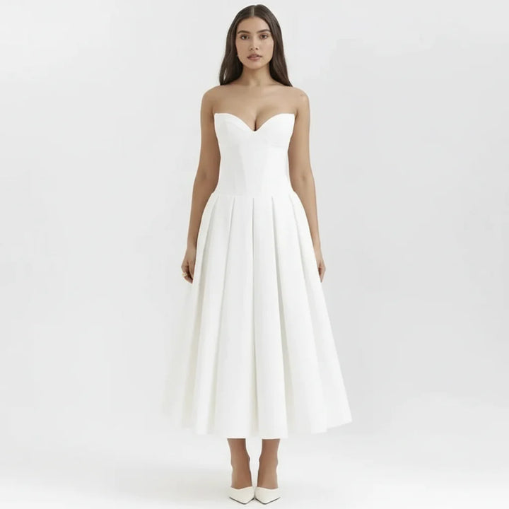 Laarni Kleid – Elegantes Korsett-Midi-Kleid für besondere Anlässe