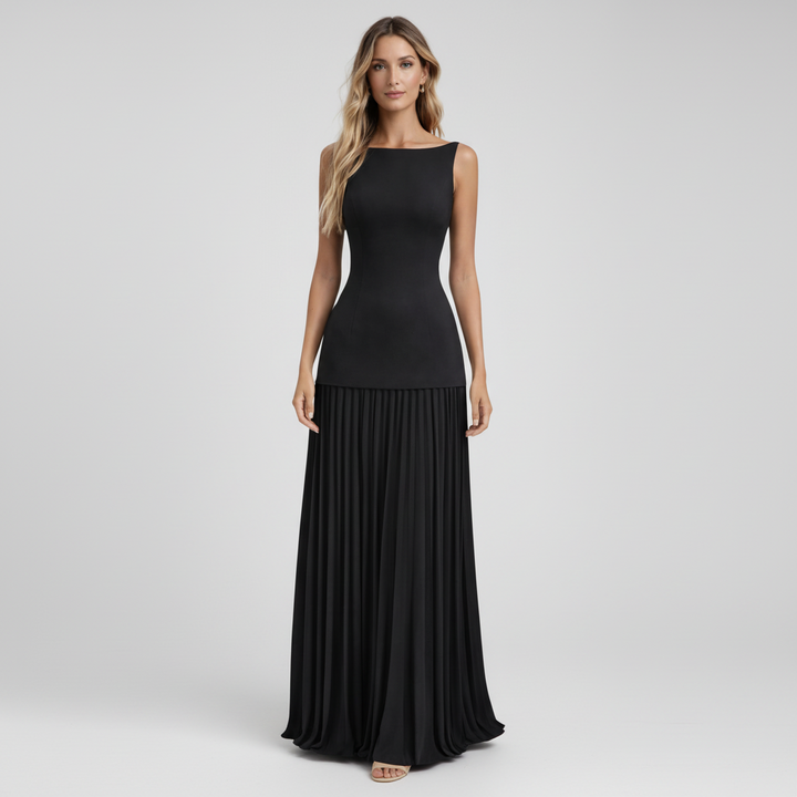 Eline | Elegantes Plissee Maxi Kleid für Damen – Formell