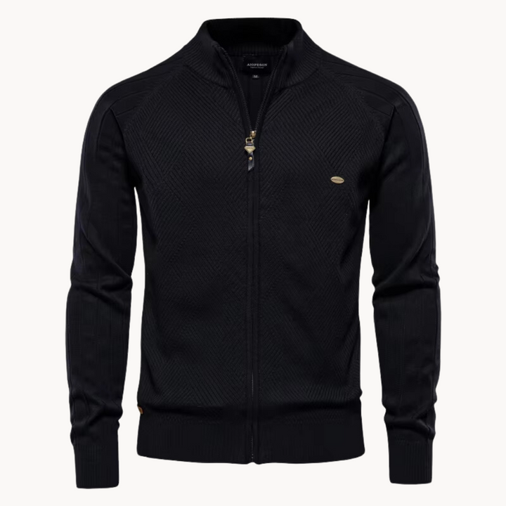 Zip Pullover Jacke | Strukturiertes Design mit Stehkragen
