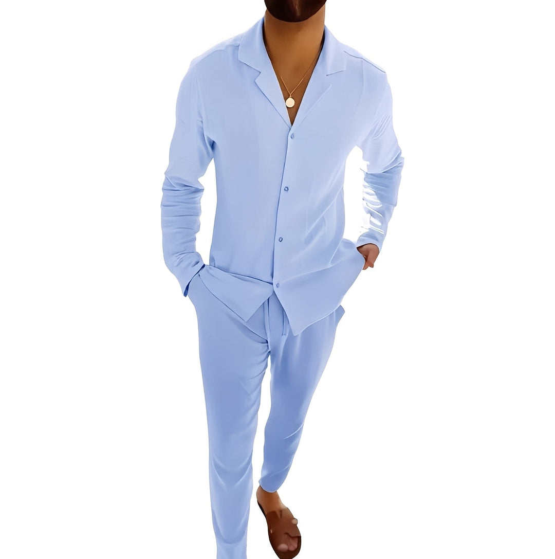 Hadrien - Herren Langarm-Polo und Hosen Set
