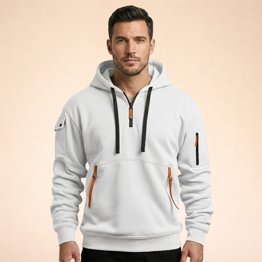 Markus | Moderner Hoodie mit halbem Reißverschluss