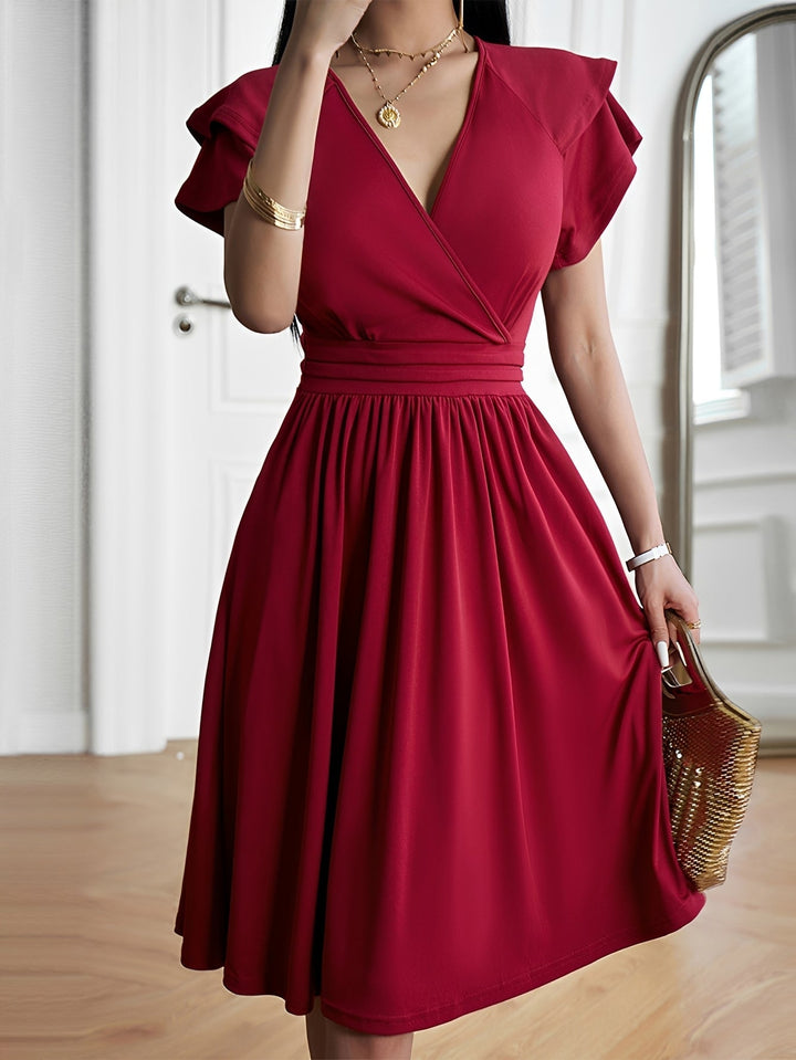 Laura - Elegantes V-Ausschnitt-Kleid für Damen