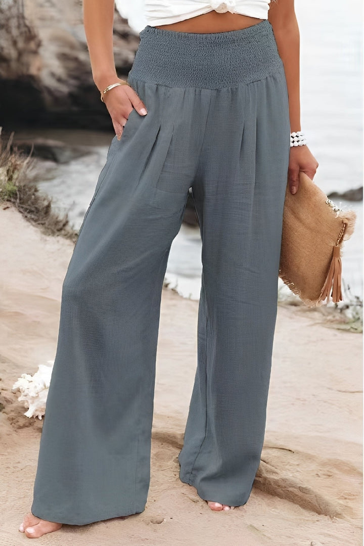 Nadia - Hoch taillierte Hose mit weitem Bein für Damen