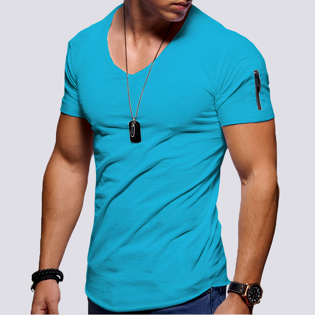 Louis - Lässiges Slim-Fit-Shirt mit V-Ausschnitt für Herren