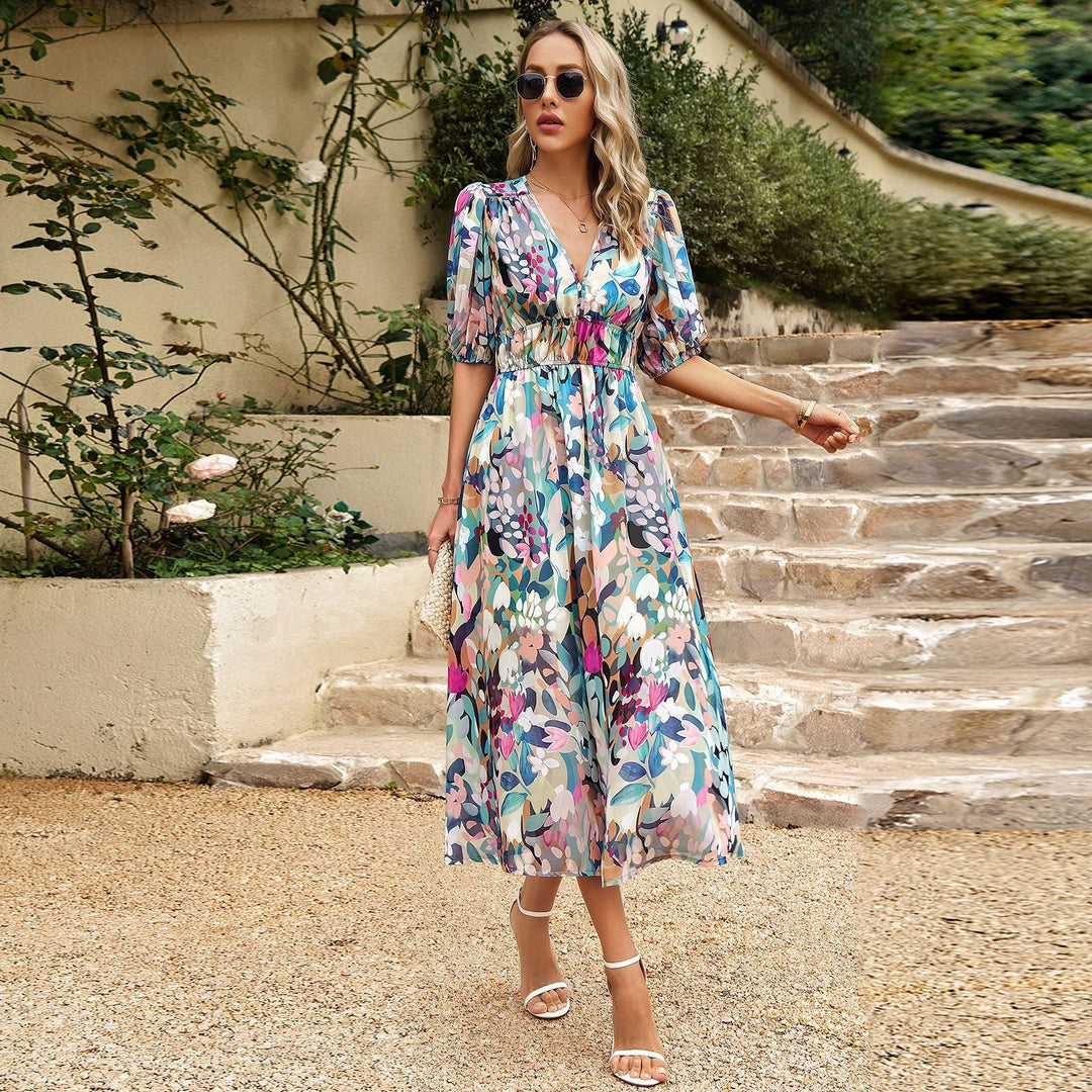 Isobel - Stilvolles Midikleid mit Blumenmuster für Damen