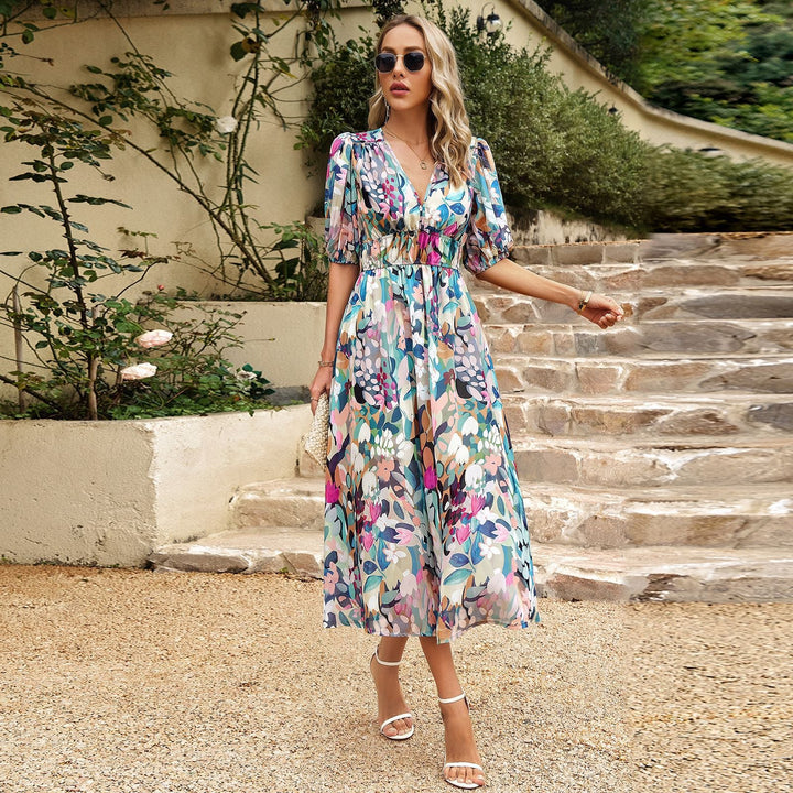 Isobel - Stilvolles Midikleid mit Blumenmuster für Damen