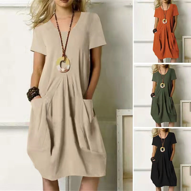 Damenkleid kurzarm mit Taschen