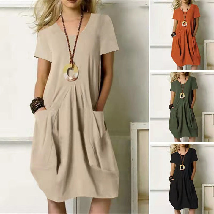 Damenkleid kurzarm mit Taschen