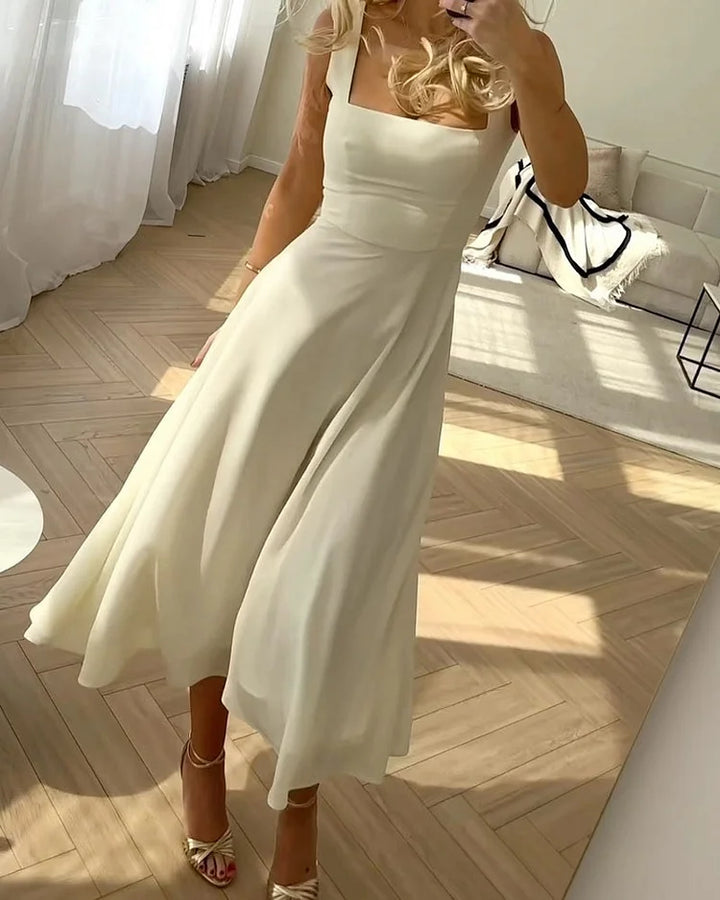 Damenkleid midilang mit Spaghettiträgern