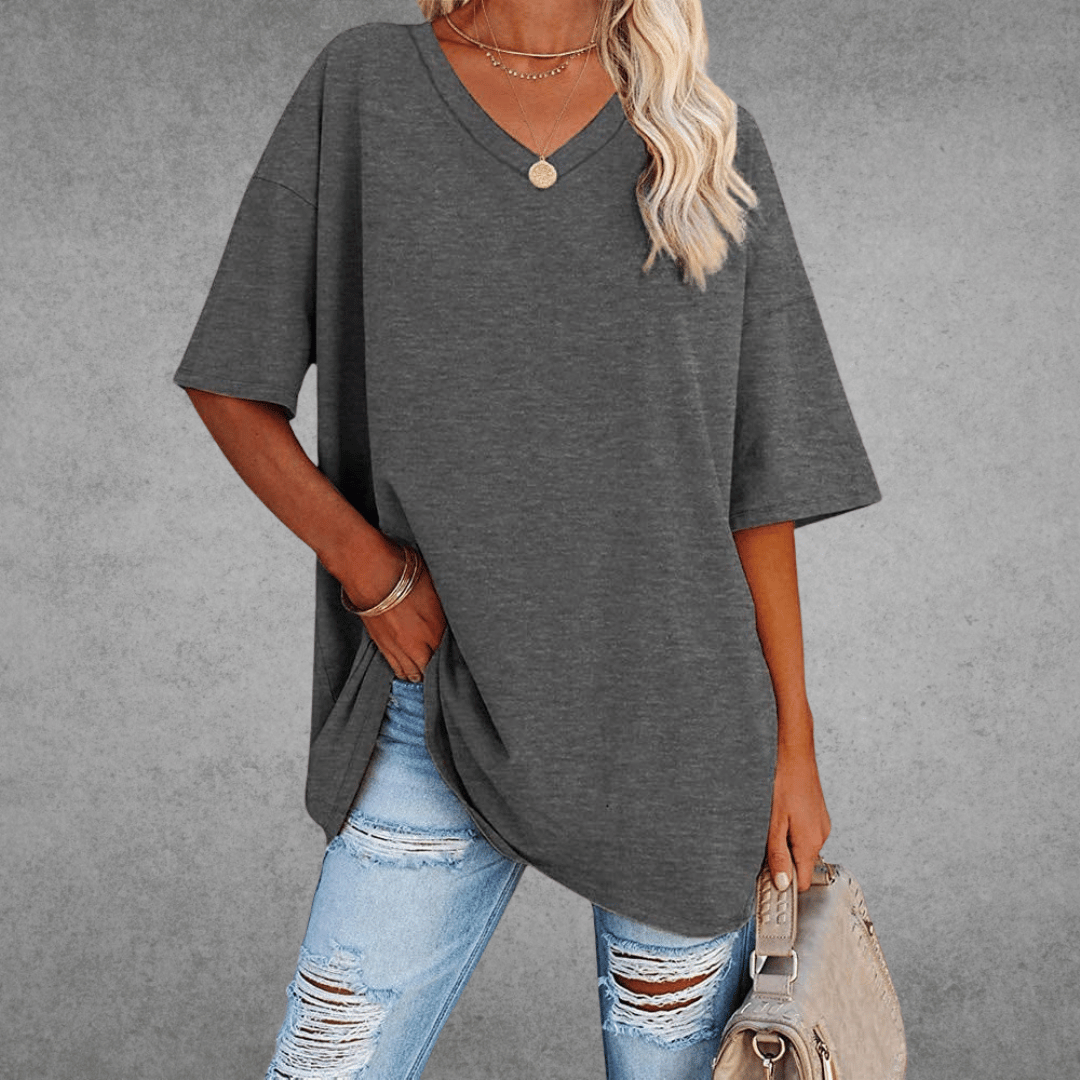 Damen V-Ausschnitt T-Shirt kurzarm