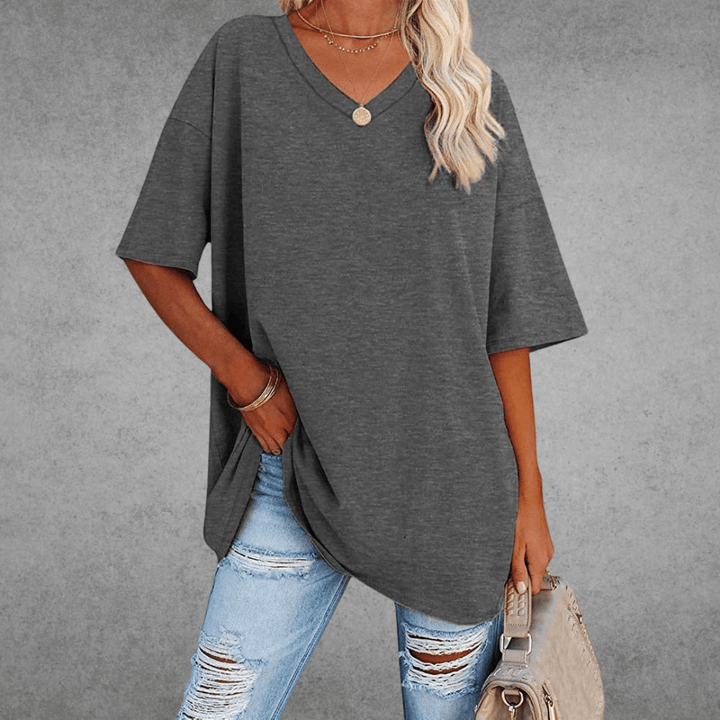 Damen V-Ausschnitt T-Shirt kurzarm