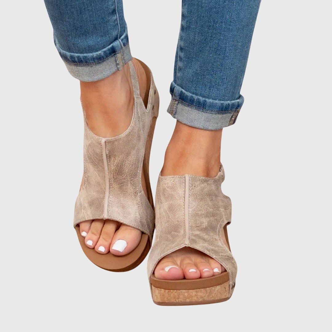 Orthopädische Keilsandalen für Damen | Schnalle