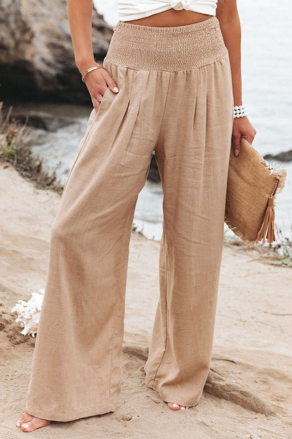 Daniela – Women Pocketed Smocked Pants - Image 1
