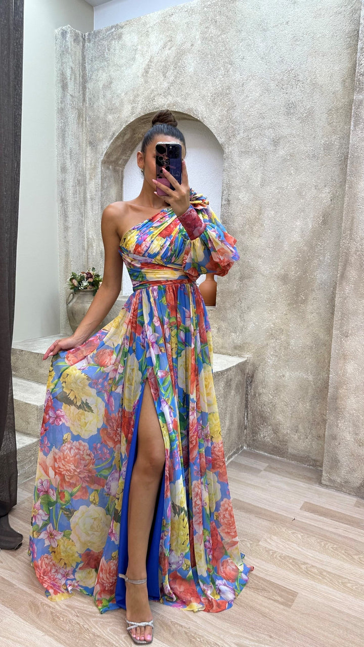 Mila – Elegant Flowy Shoulder Dress for Summer Events - Image 3