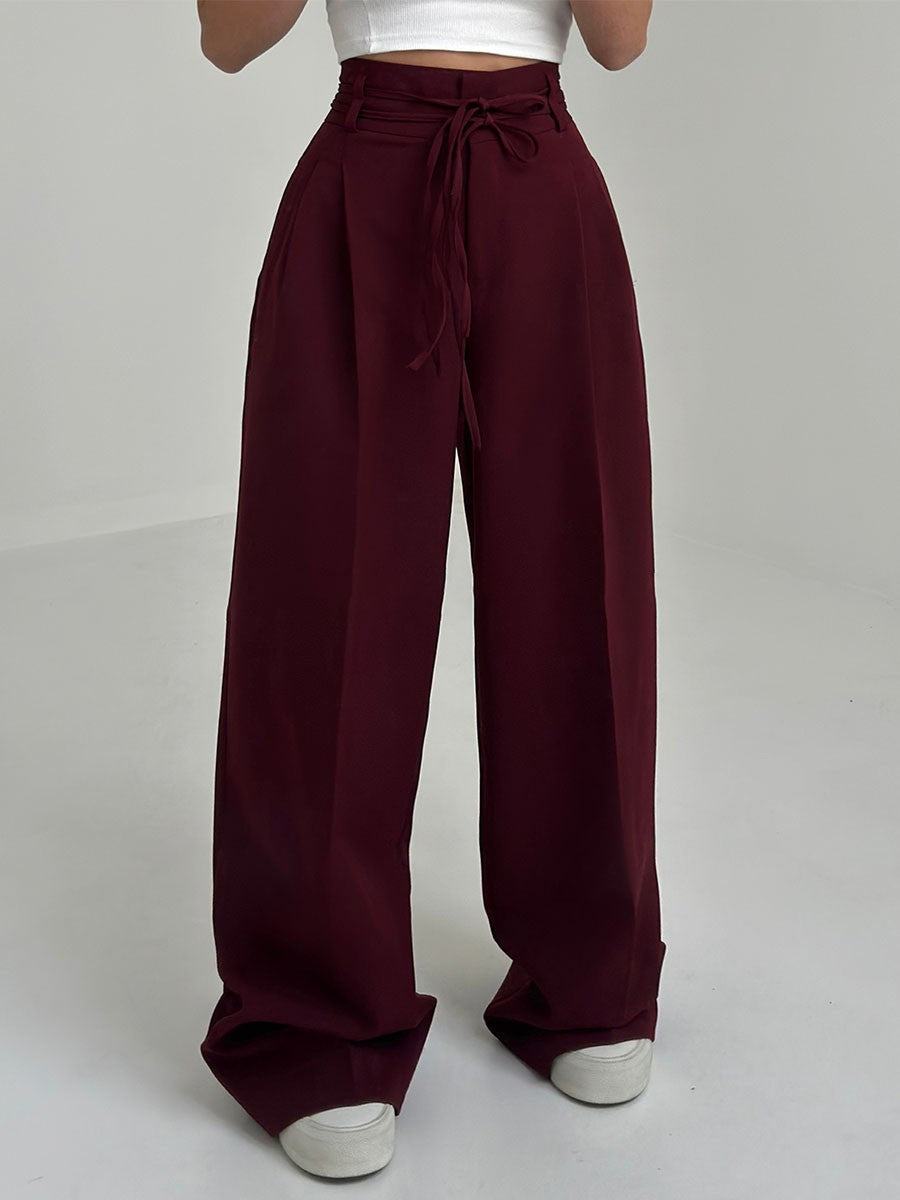 Damenhose hochtailliert mit weite Bein