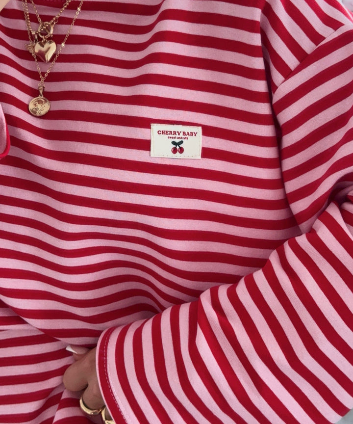 Langarmshirt Mixa Streifen Rot