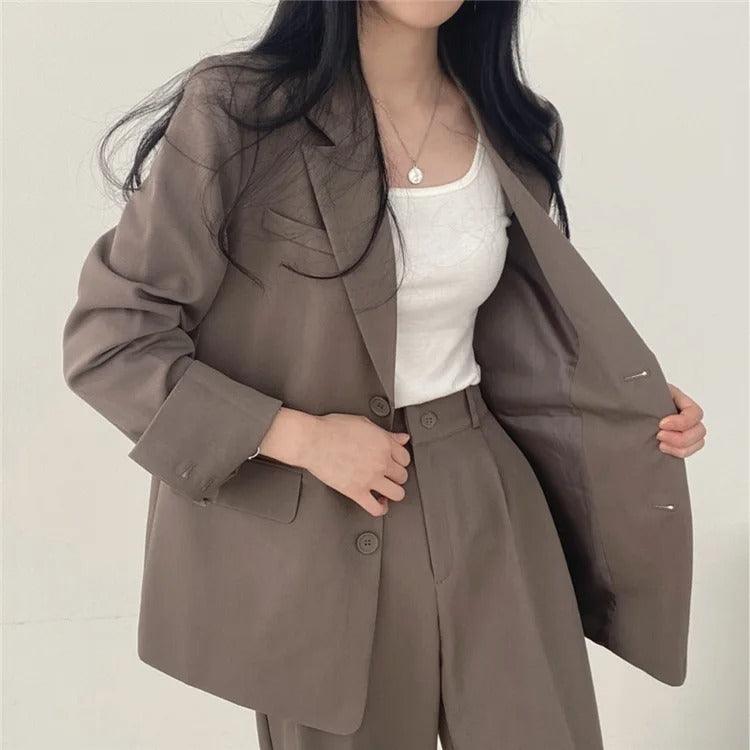 Maria | Damen Zweiteiliges Maßgeschneidertes Anzug-Set mit Langem Blazer