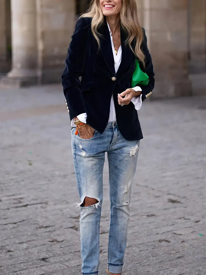 Eleganter Blazer Damen tailliert einreihig