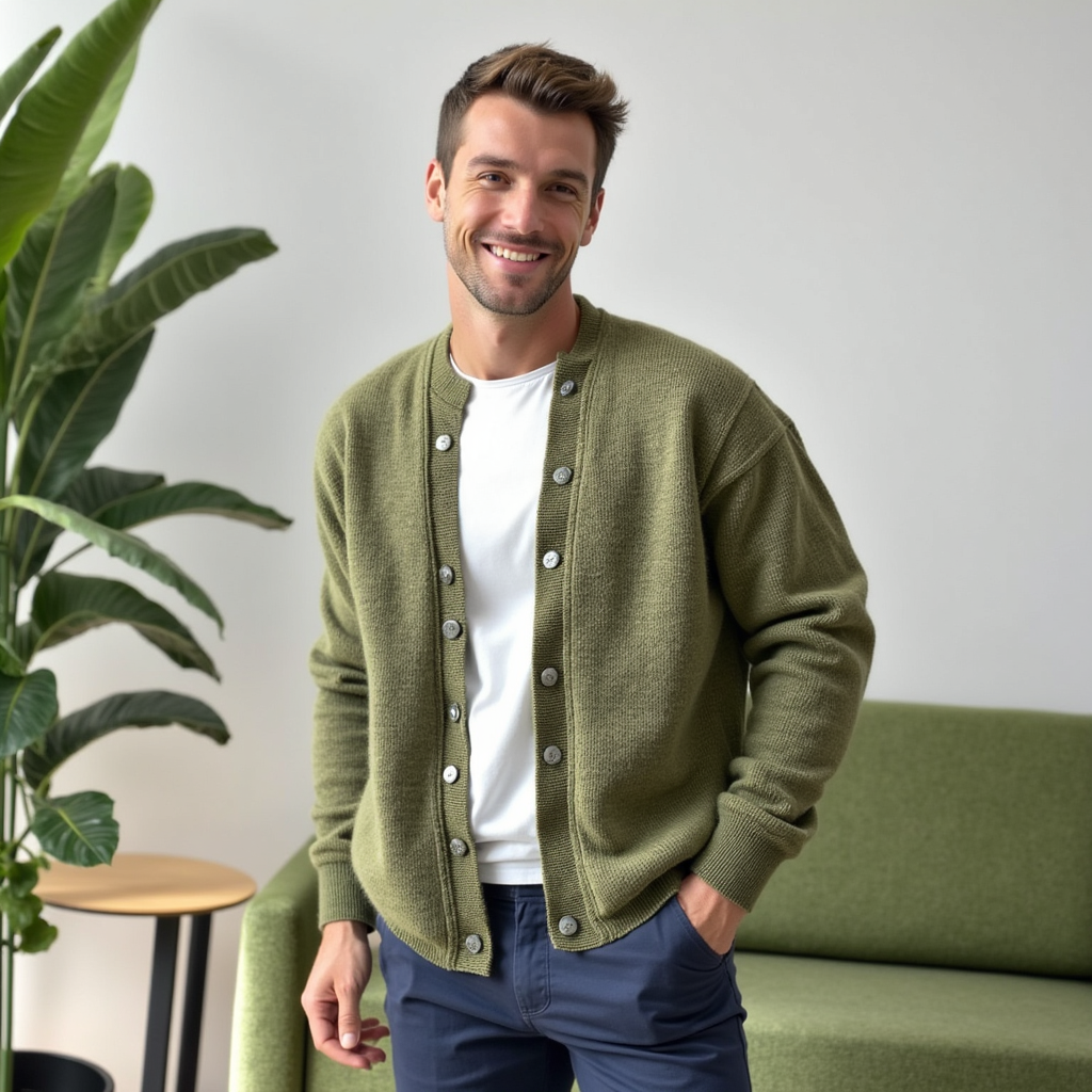 Cardigan Uomo in Maglia Bottoni Morbidi Vestibilità Comoda - Vesarelli