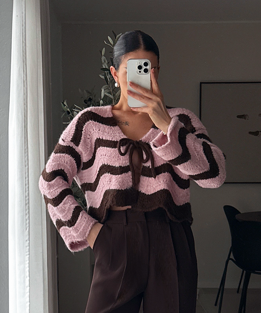 Strickjacke Leali Rosa Braun