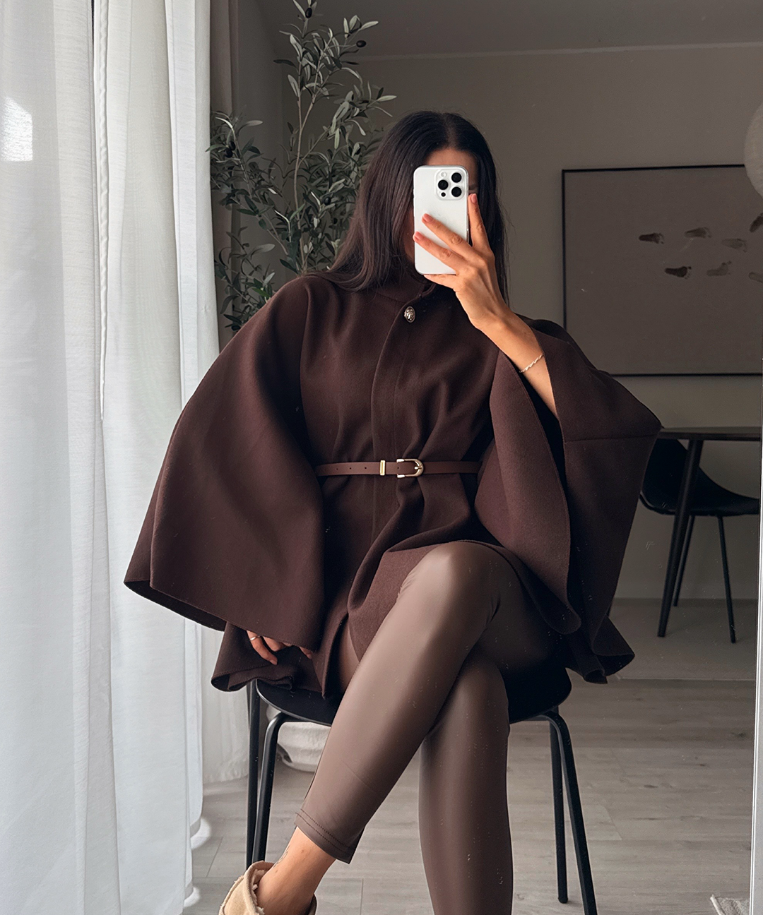 Lederleggings Ksenia Dunkelbraun