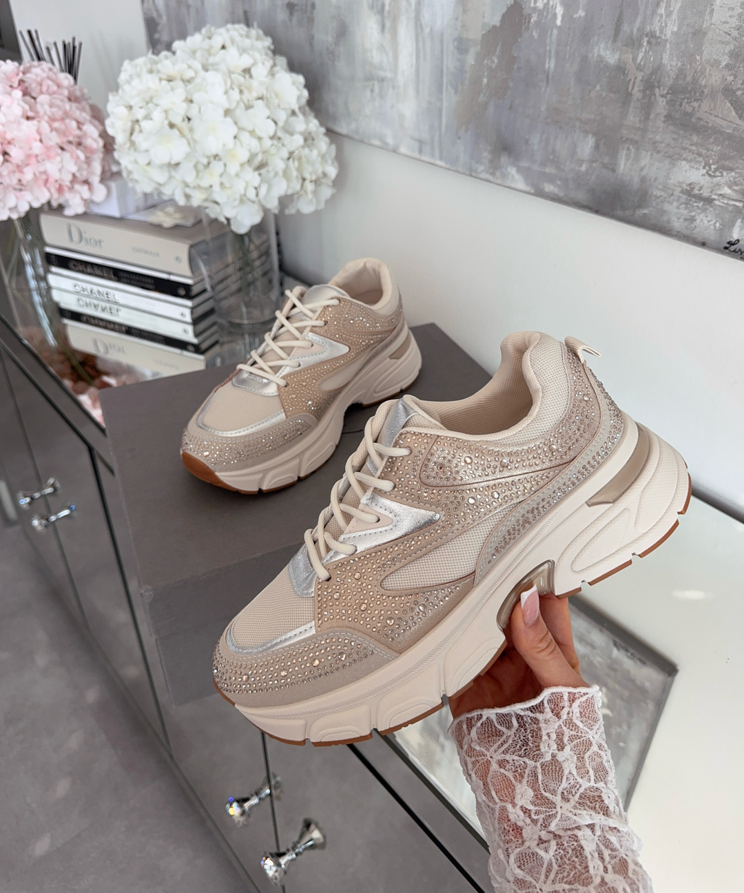 Sneaker Lola Strass Beige Ladypolitan ♡