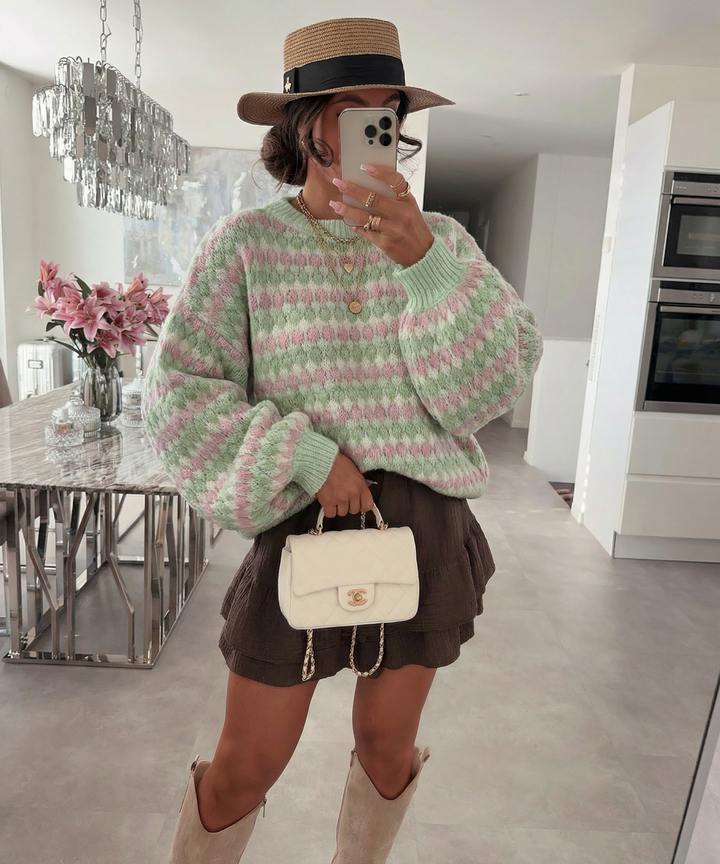 Pullover Renita Grün Rosa Ladypolitan ♡