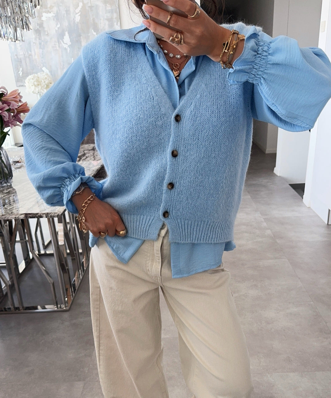 Bluse Diona Blau Ladypolitan ♡