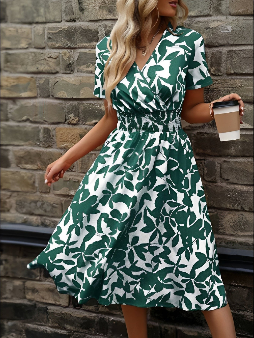 Tianna - Stilvolles Kleid mit V-Ausschnitt und Print für Damen