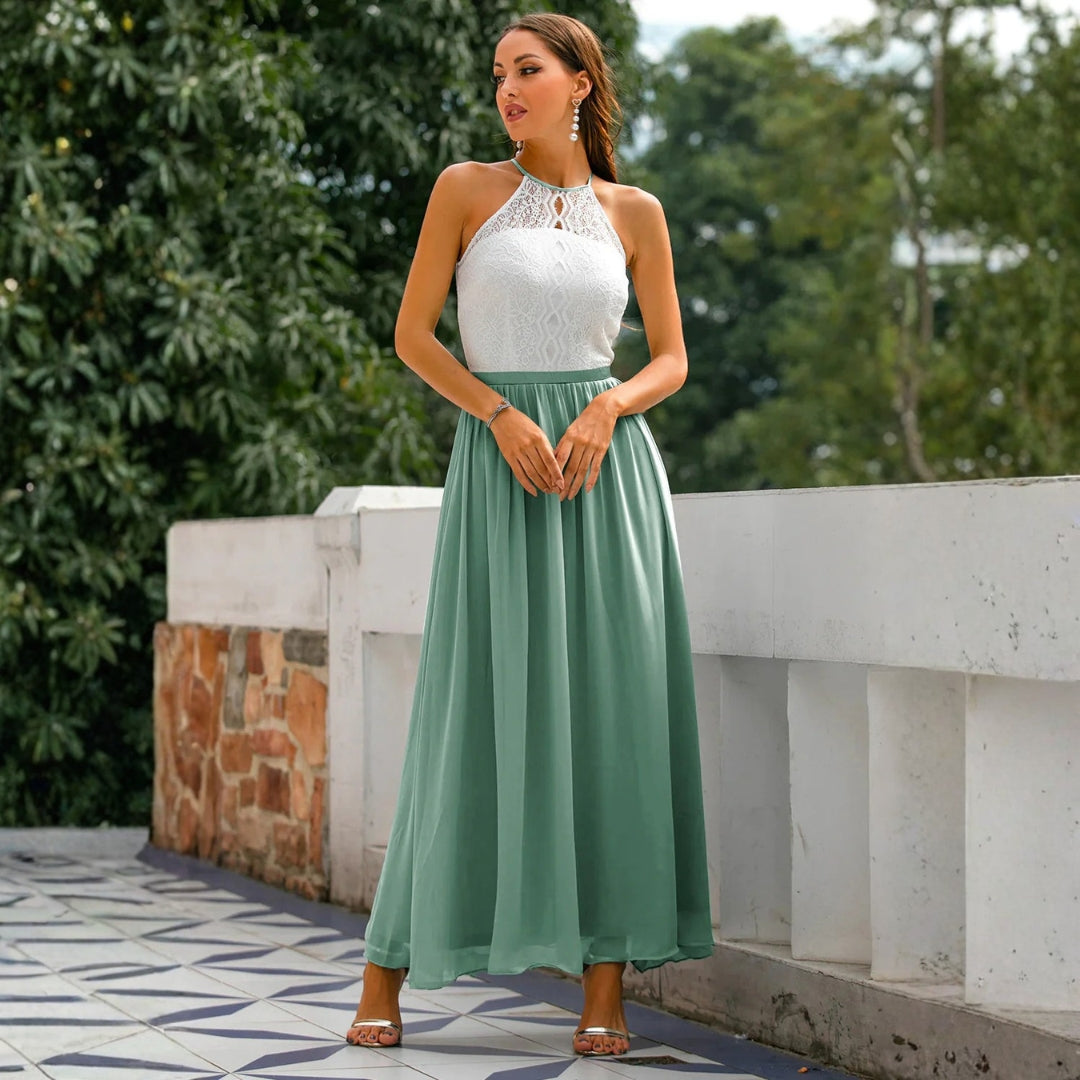 Franziska | Damen Hochzeitsgast Neckholder Maxikleid