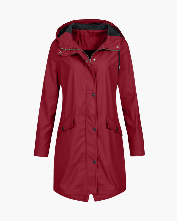 Langer Regenmantel Parka mit wasserabweisender Beschichtung