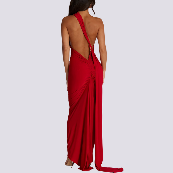 Martha - Elegantes rückenfreies Plisseekleid für Damen