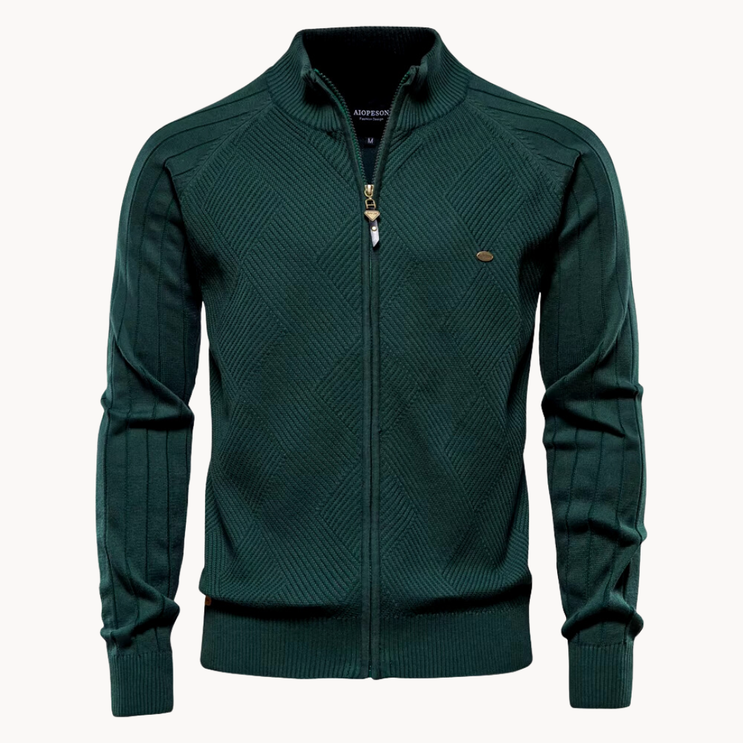 Zip Pullover Jacke | Strukturiertes Design mit Stehkragen