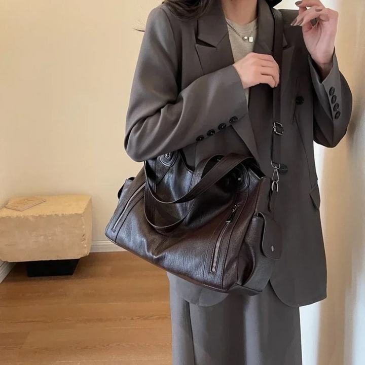 Damen Stilvolles Schultertasche mit Reißverschluss