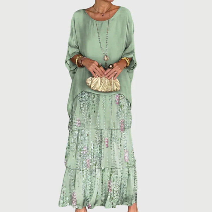 Maja | Damen Boho Geschichtetes Maxi Shorts Kleid