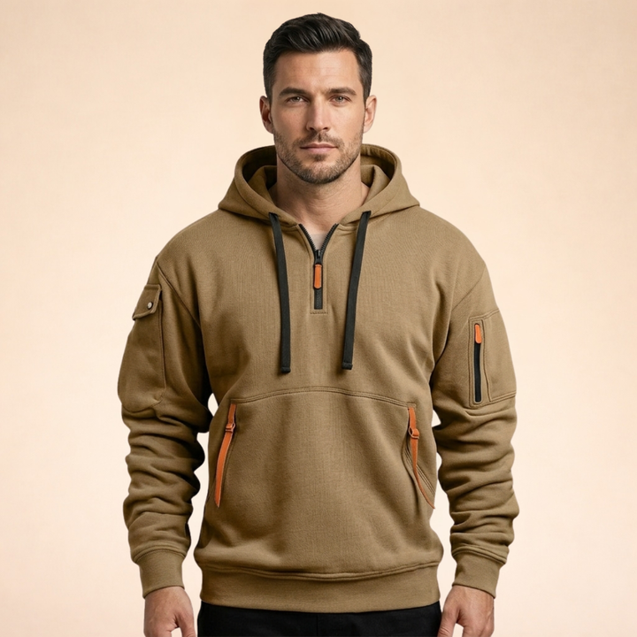 Markus | Moderner Hoodie mit halbem Reißverschluss