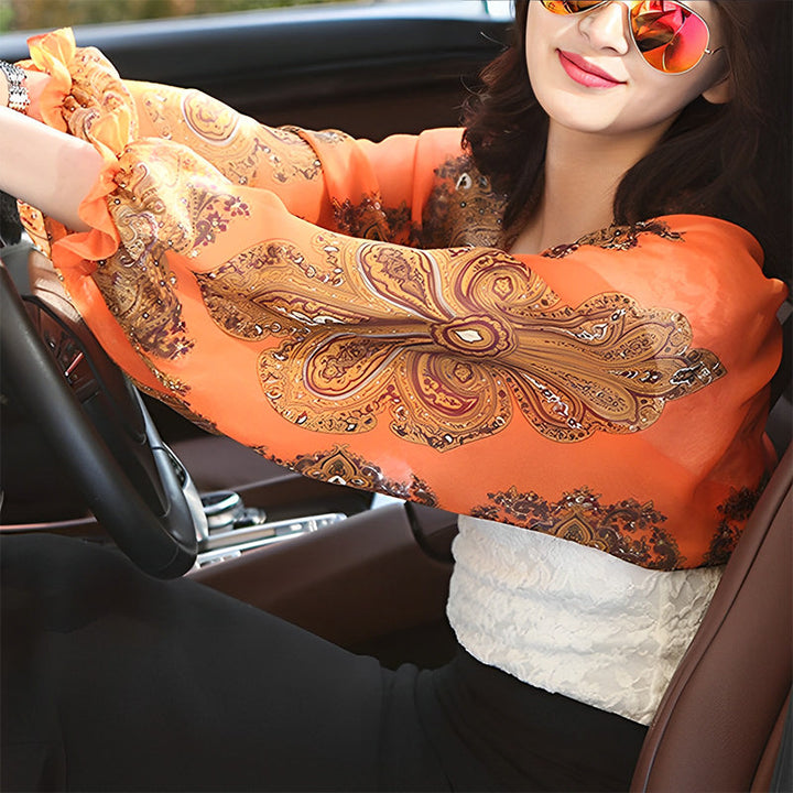Dünner Überwurf-Schal für Damen aus Chiffon mit Paisley-Muster